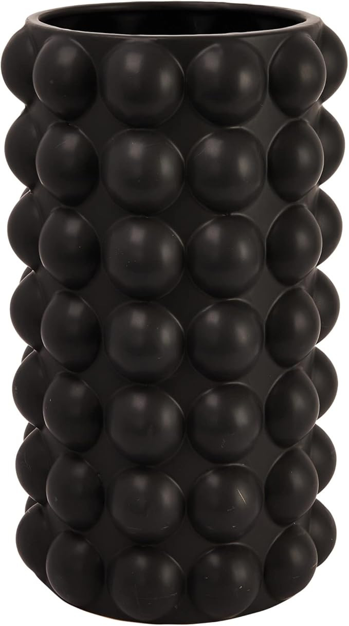 Creative Co-Op Modern Stoneware Raised Dot Vase or Umbrella Holder, Black | Amazon (US)