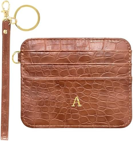 Janhavi Card Holder Wallet for Women, Purses for Women, Mens Wallet With Keychain Initials, RFID ... | Amazon (US)