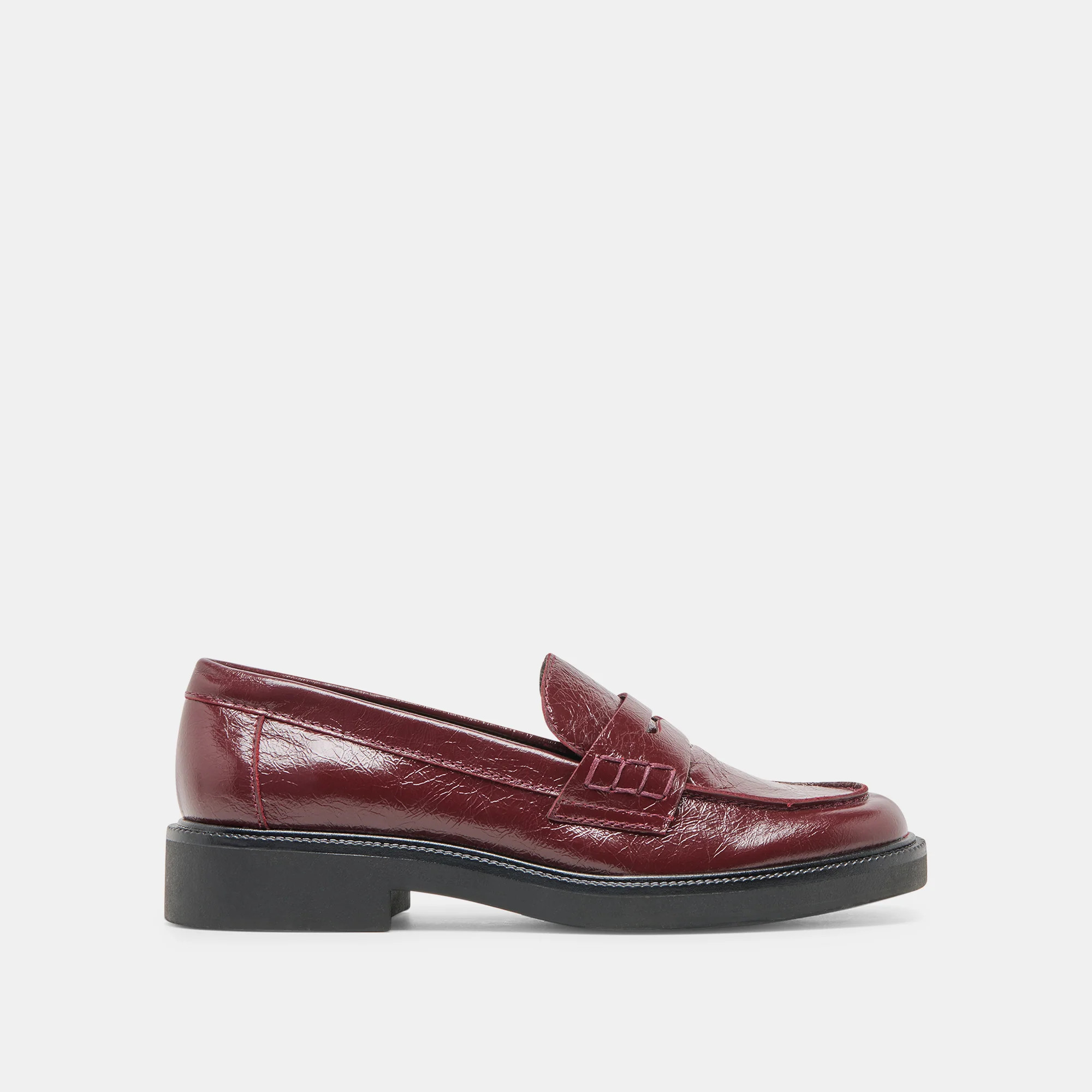 Tiggy Oxblood Crinkle Patent Loafers | Dolce Vita | DolceVita.com