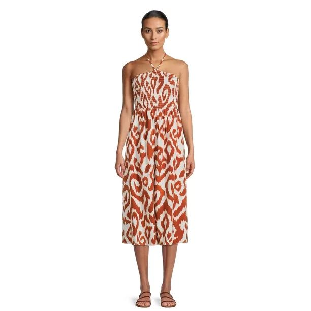 The Get Women's Smocked Halter Midi Dress | Walmart (US)
