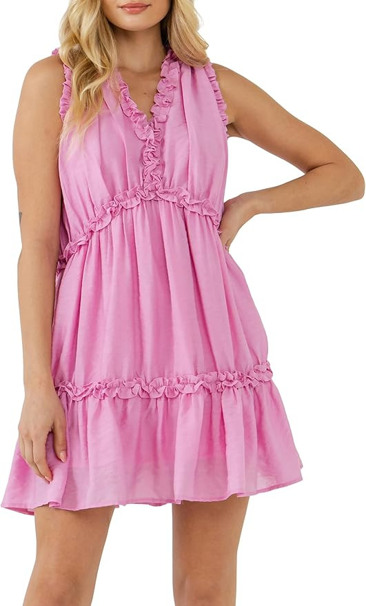 English Factory Women's Mini Dress with Ruffle | Amazon (US)