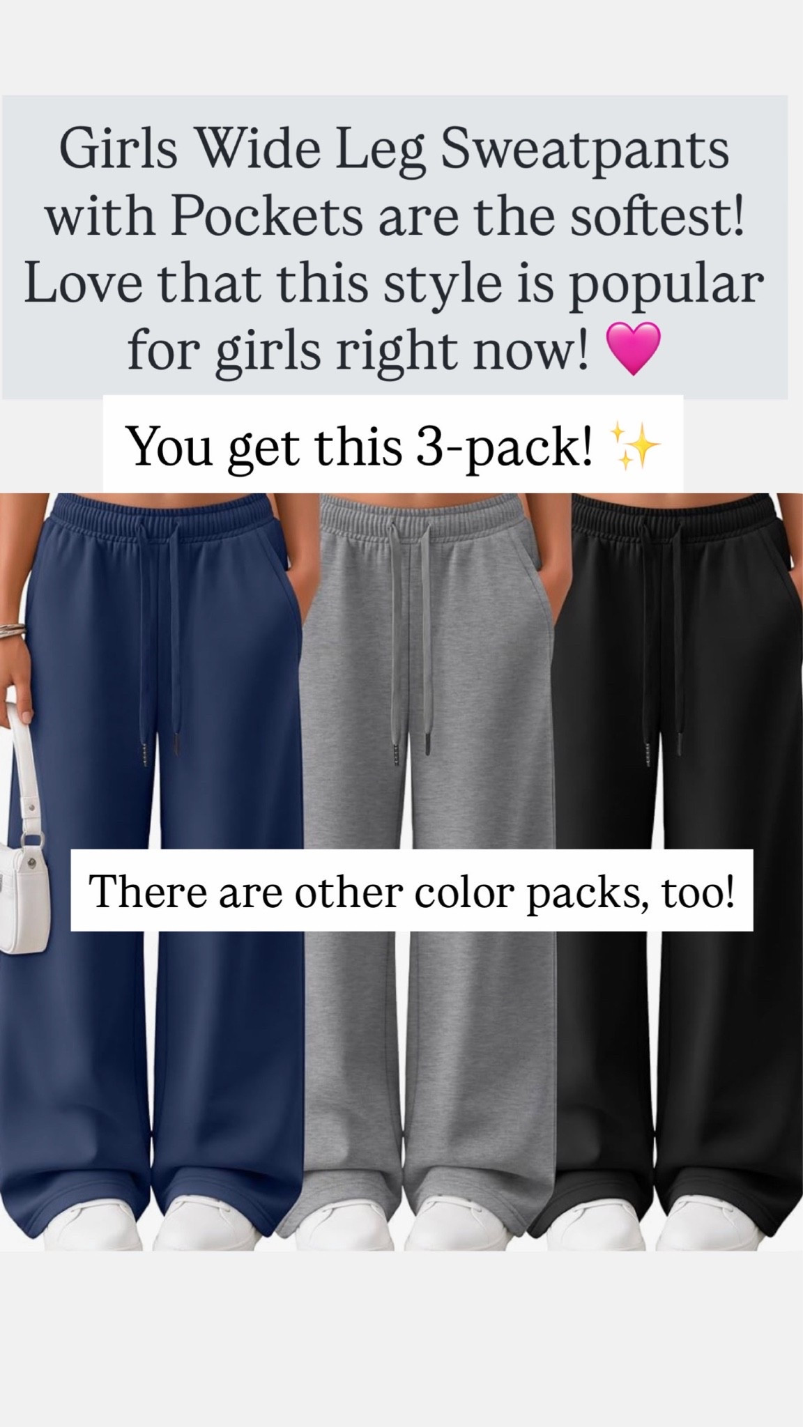 3-pack of sweatpants for girls! These are so comfy and cozy! My favorites!

#LTKKids