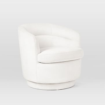 Viv Swivel Chair, Boucle, White Luxe | West Elm (US)