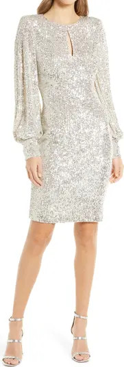 Blouson Sleeve Sequin Cocktail Dress | Nordstrom