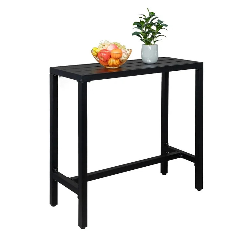 Ktaxon 40in Iron Bar Table Patio Dining Table, Outdoor Console Table, Metal Bar Height Table, Bla... | Walmart (US)
