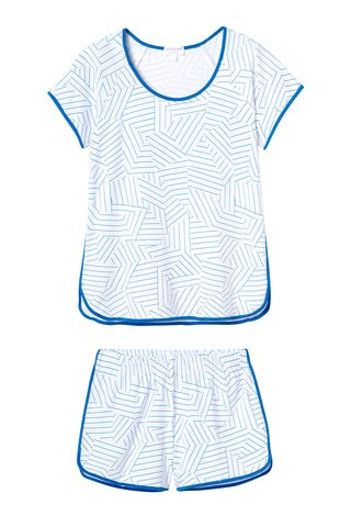 Schumacher x LAKE Pima Shorts Set in Cobalt | LAKE Pajamas