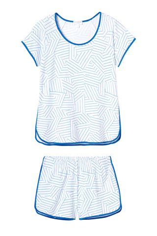 Schumacher x LAKE Pima Shorts Set in Cobalt | LAKE Pajamas