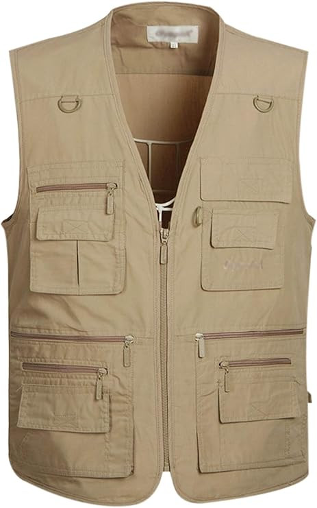 Gihuo Men's Summer Outdoor Work Safari Fishing Travel Photo Vest with Pockets | Amazon (US)