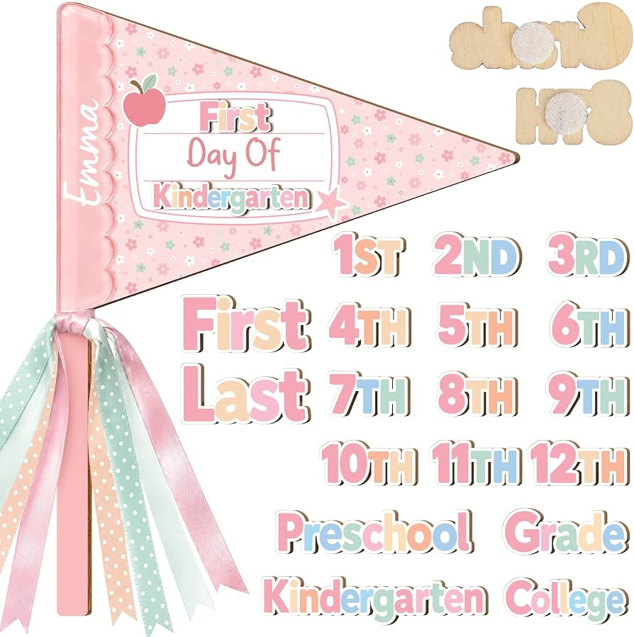 First Day of School Flag, First and Last Day of Pennant Flag | Amazon (US)