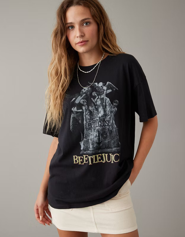AE Oversized Beetlejuice Graphic Tee | American Eagle Outfitters (US & CA)