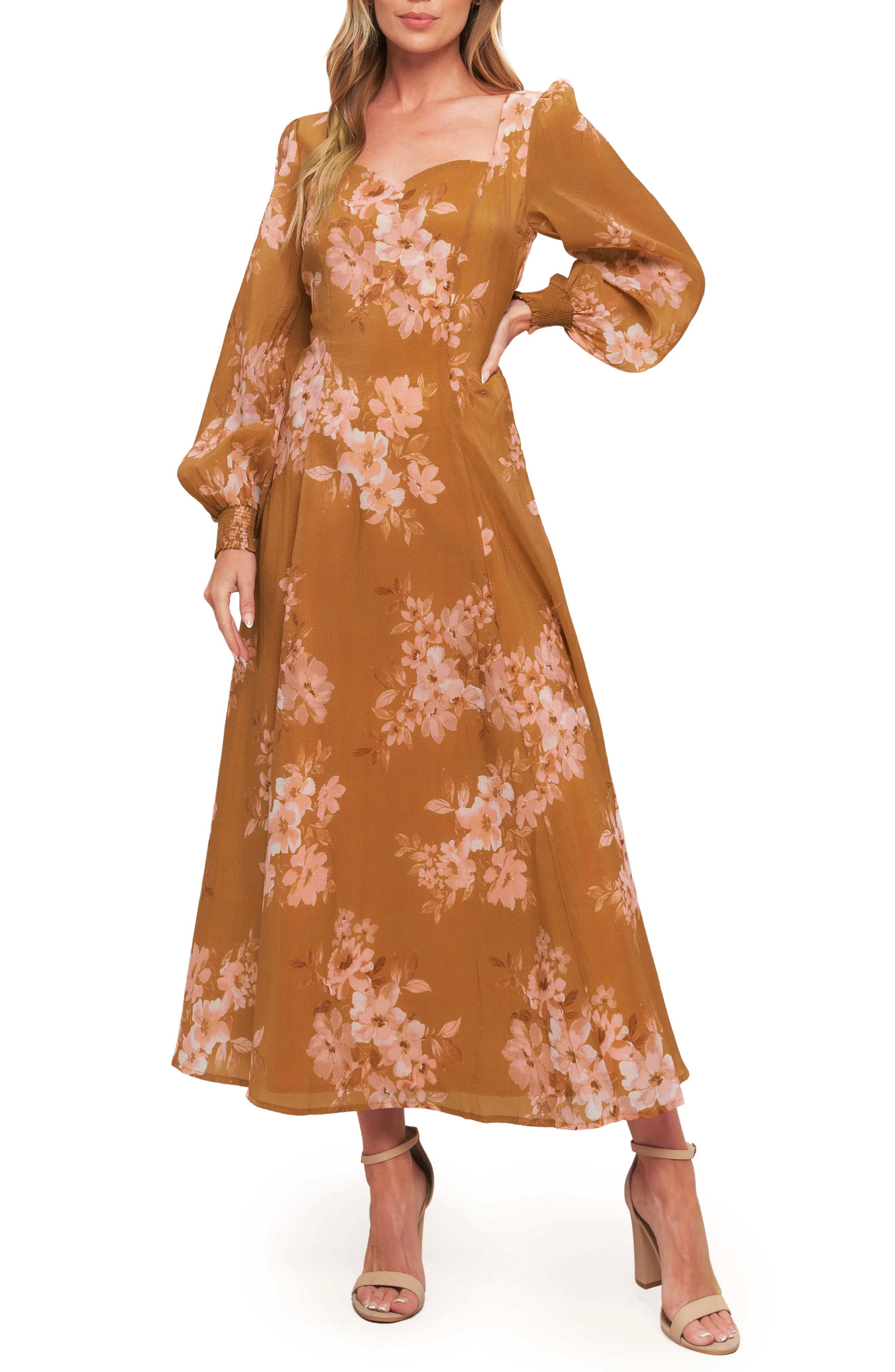 FLYING TOMATO Long Sleeve Midi Dress (Women) | Nordstromrack | Nordstrom Rack