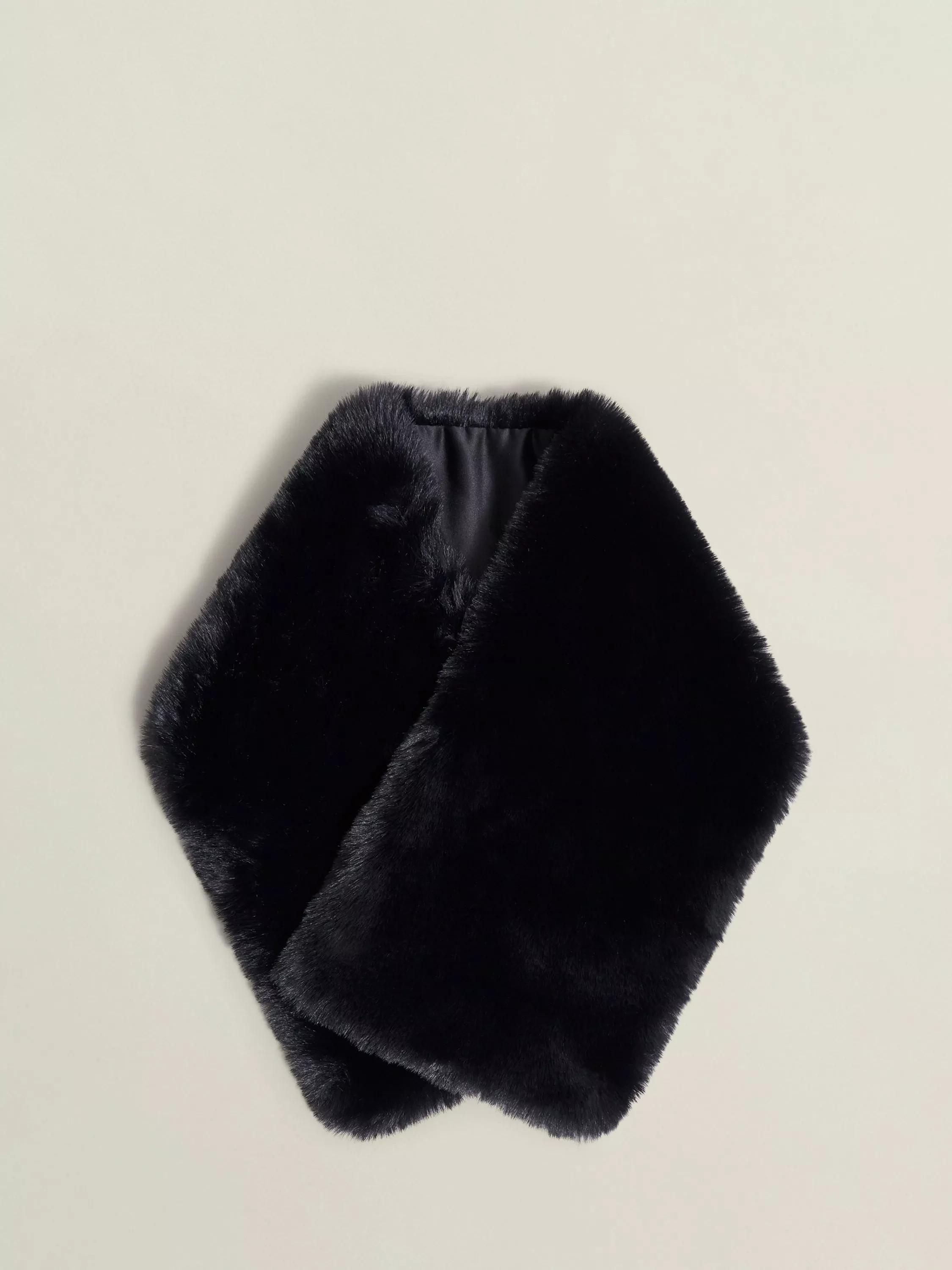 Hobbs Christie Faux Fur Scarf, Black | John Lewis (UK)