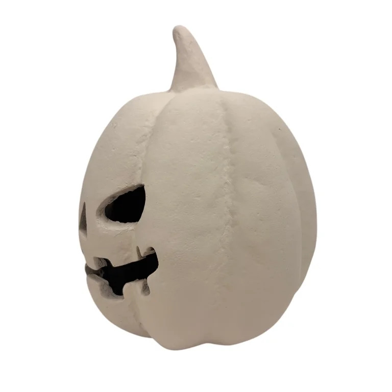 Paper Mache Jack-o'-Lantern Decoration, White, 8.25", Halloween by Way To Celebrate | Walmart (US)