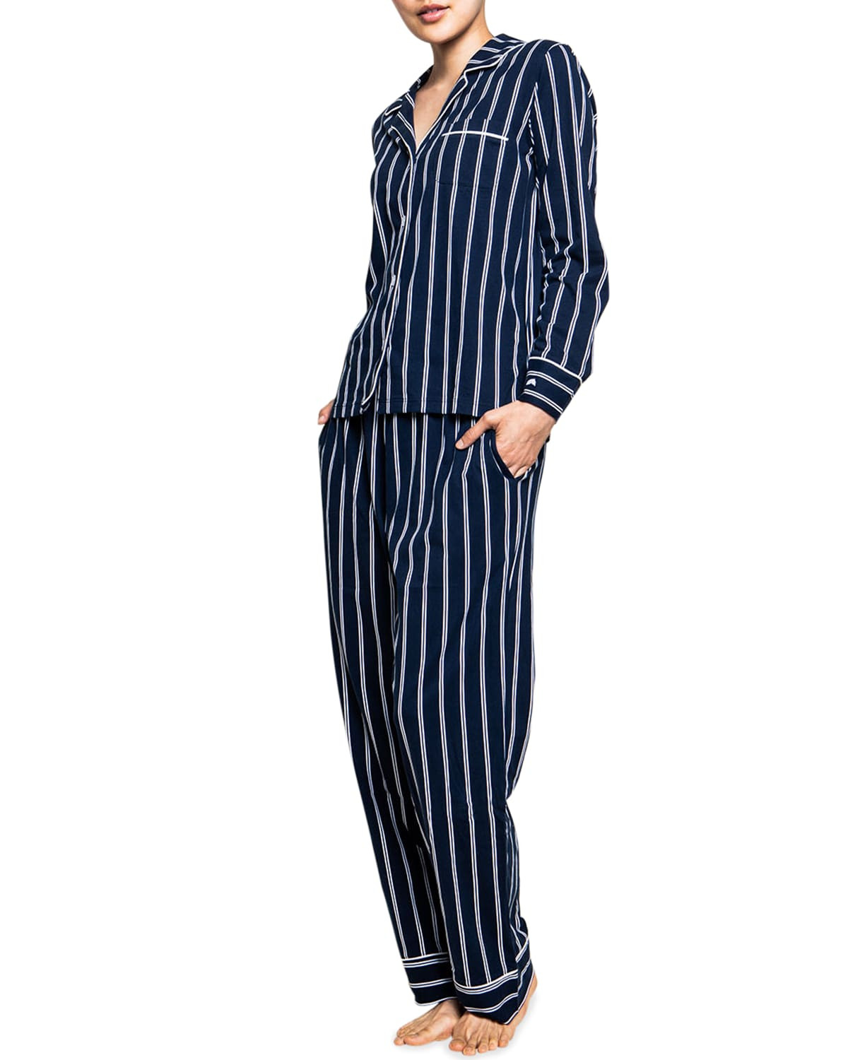 Grant Pinstriped Pima Cotton Pajama Set | Neiman Marcus
