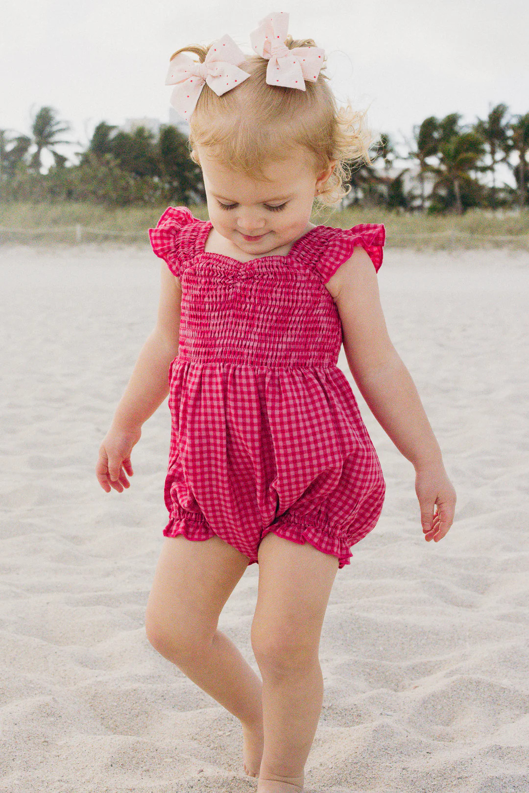 Baby Hailey Romper in Pink Gingham | Ivy City Co