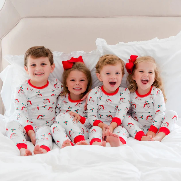Vintage Santa White Pajamas | Classic Whimsy