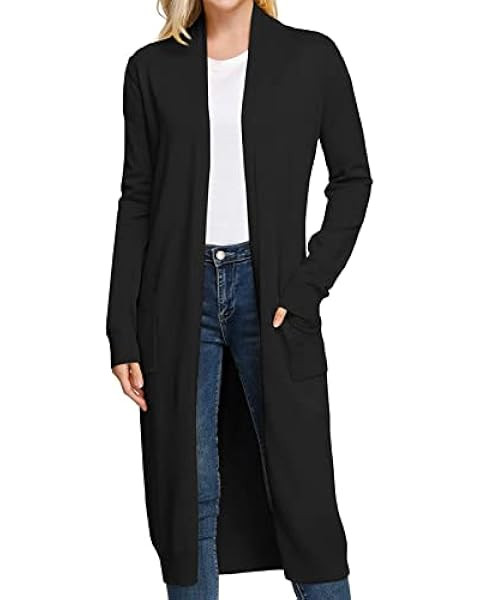 ANRABESS Womens Long Cardigan Sweater 2024 Oversized Coat Long Sleeve Open Front Knit Maxi Outwea... | Amazon (US)