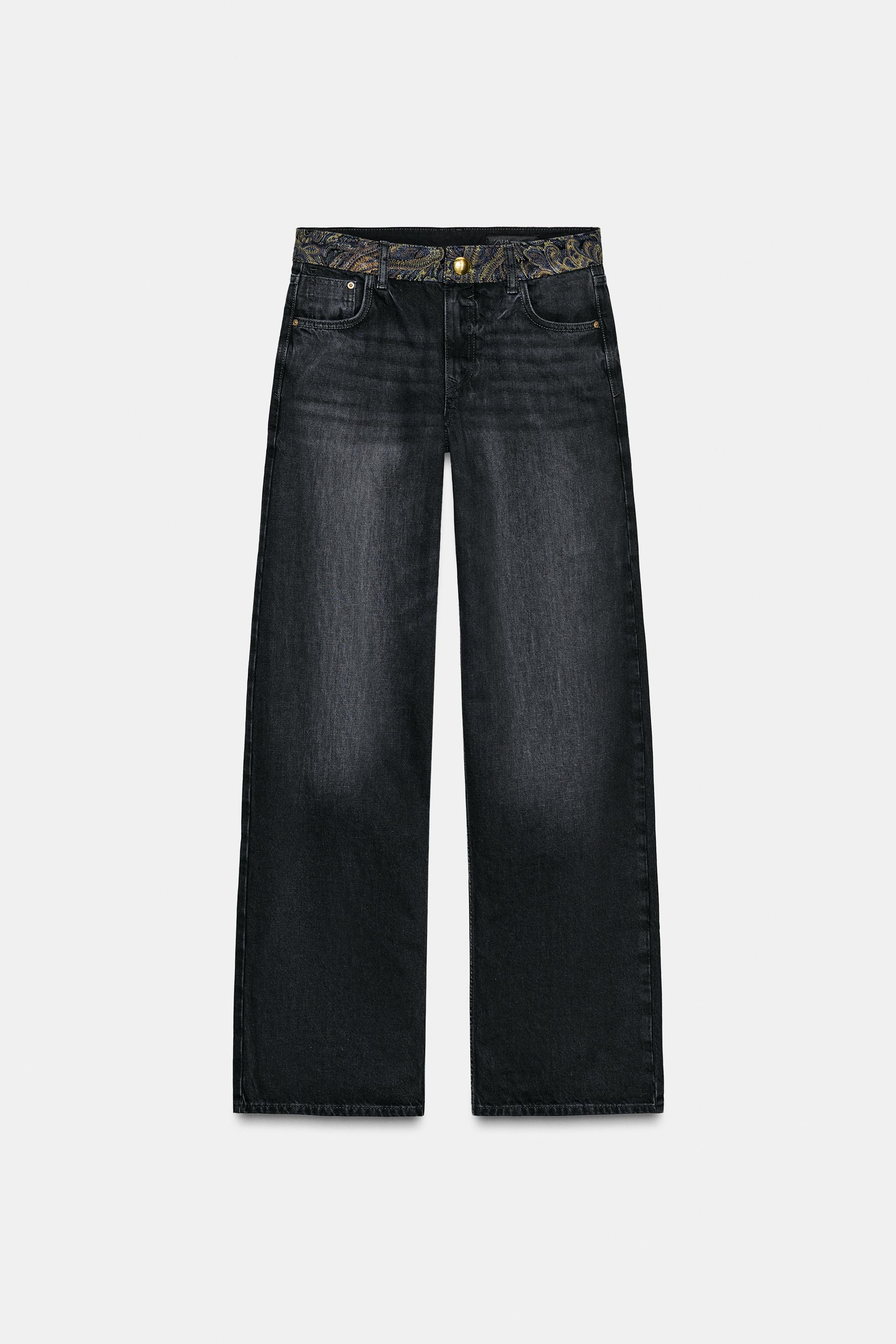 Z1975 MID-RISE JACQUARD WAIST JEANS | Zara US
