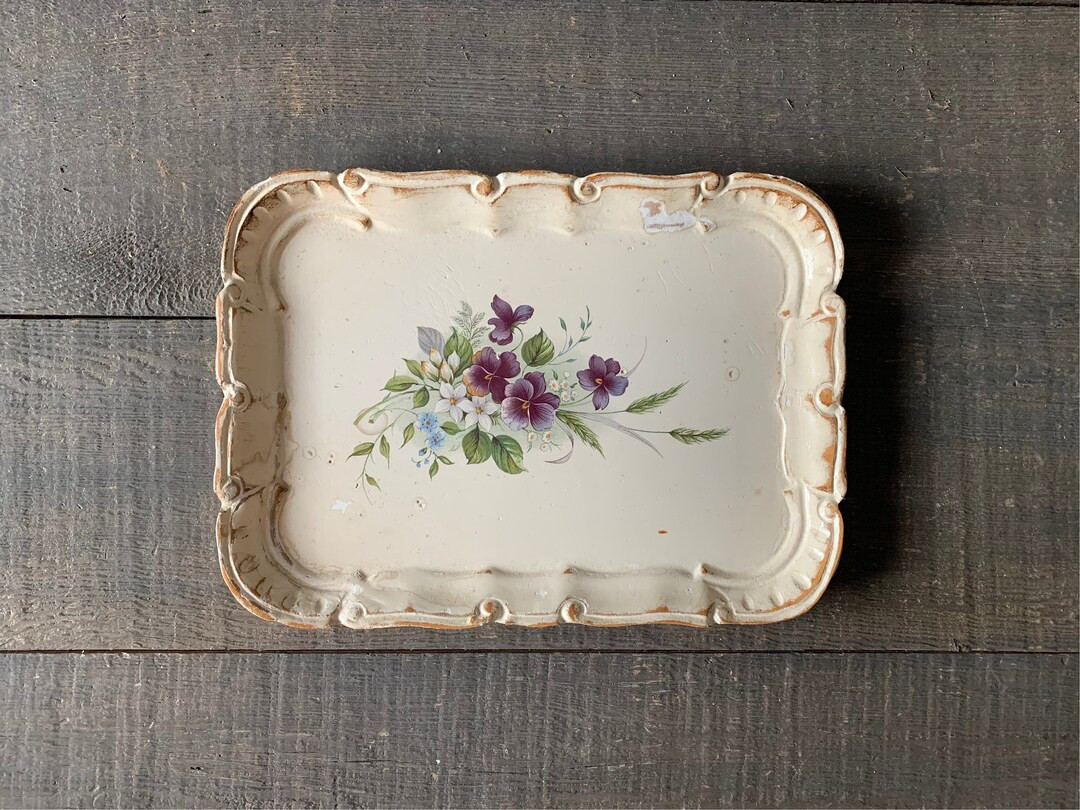 Wooden Tray, Vintage Tray, Rectangular Tray, Hand painted wooden tray | Etsy (US)