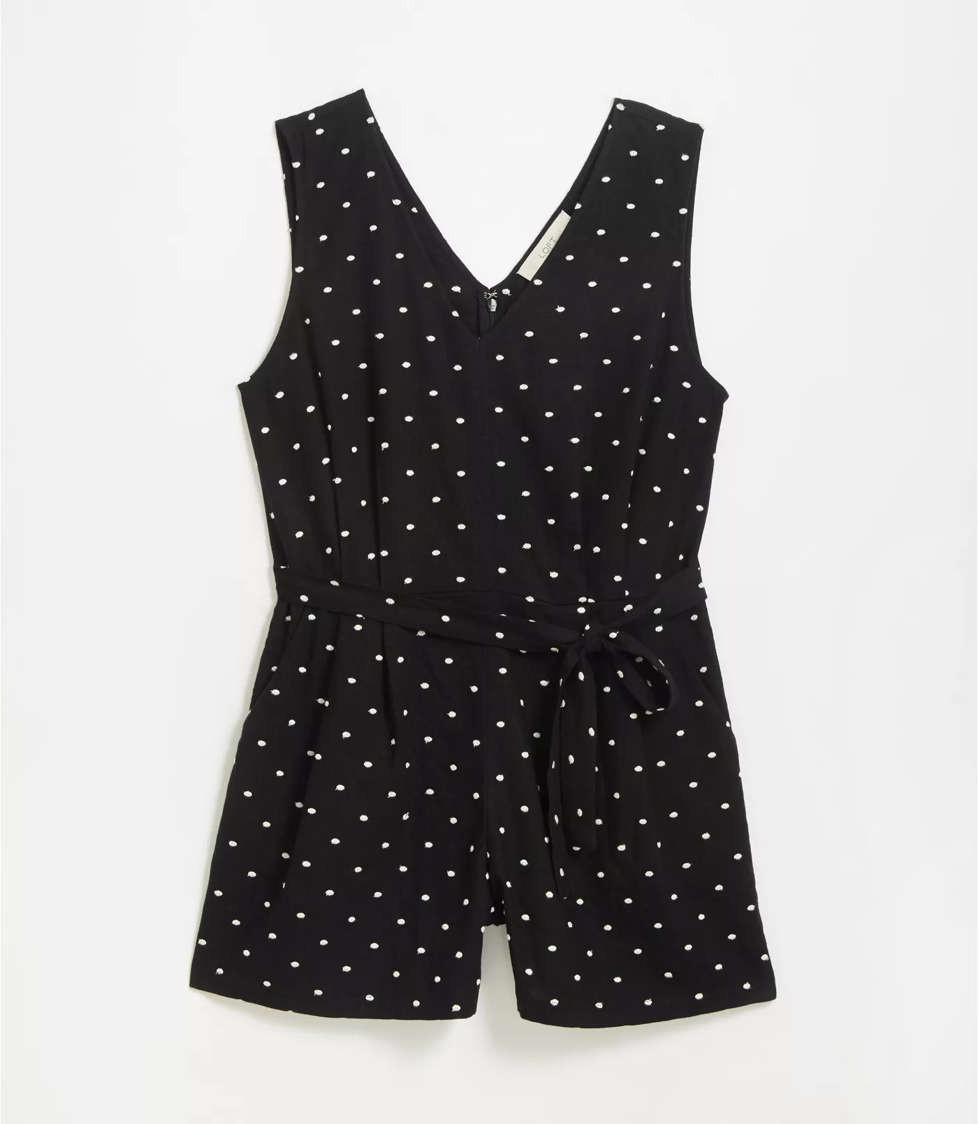 Clip Dot Double V Romper | LOFT