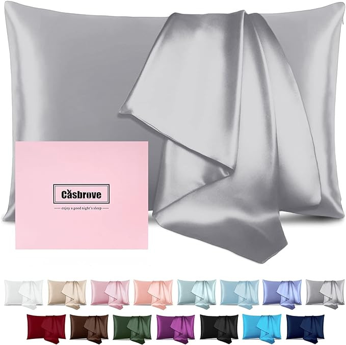 Silk Pillow Cases for Hair and Skin Mulberry Silk Pillowcases Soft Breathable Both Sided Natural ... | Amazon (US)