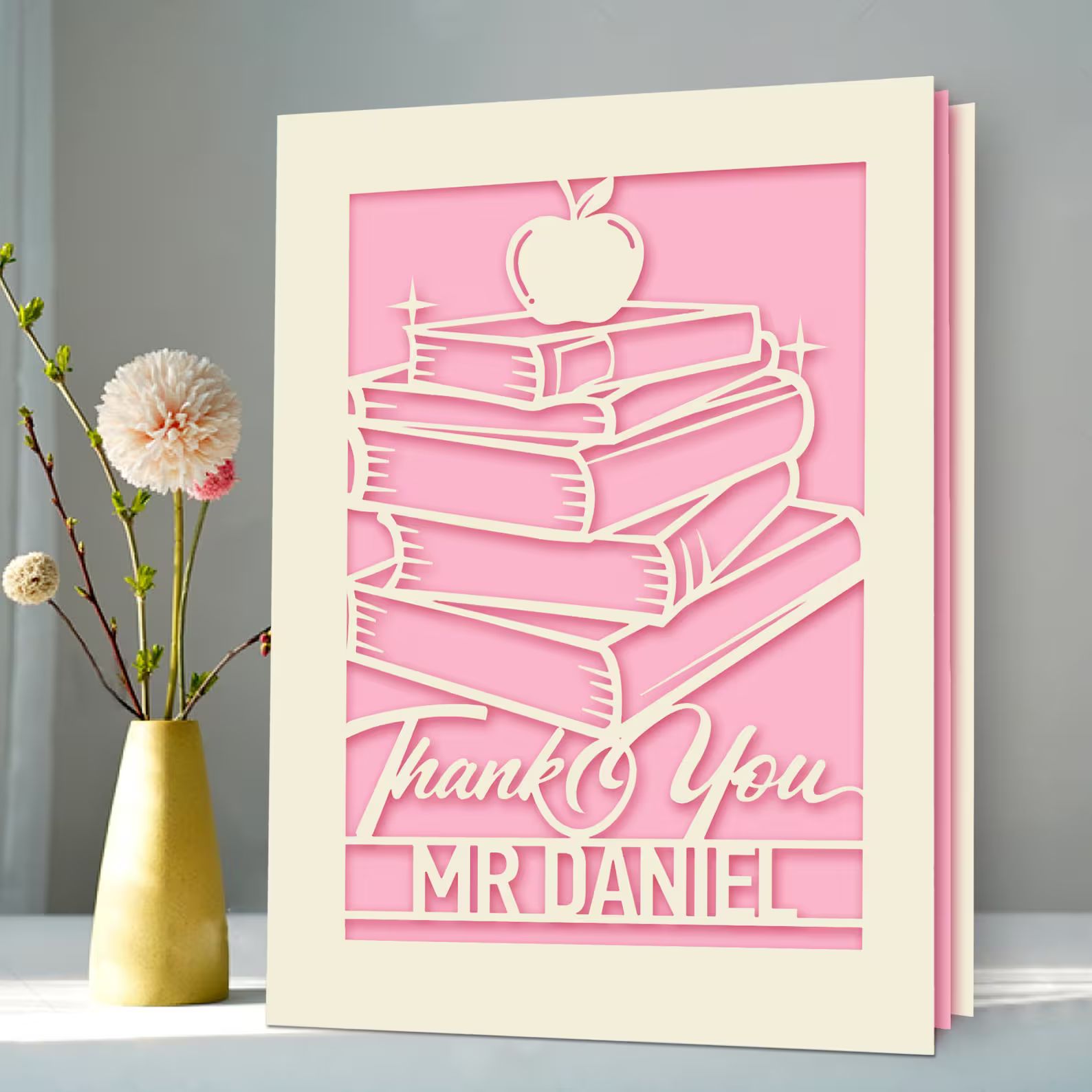 Personalised Thank You Card Laser Paper Cut Thank You Teacher - Etsy | Etsy (US)