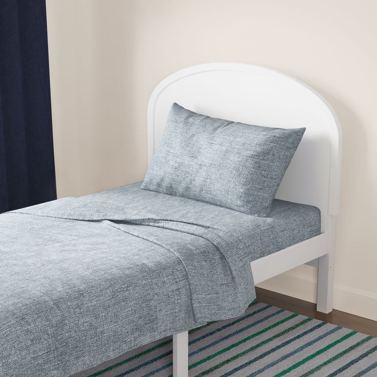 Mainstays Kids 100% Cotton Percale Bed Sheet Set, Twin, Blue, 3 Pieces | Walmart (US)