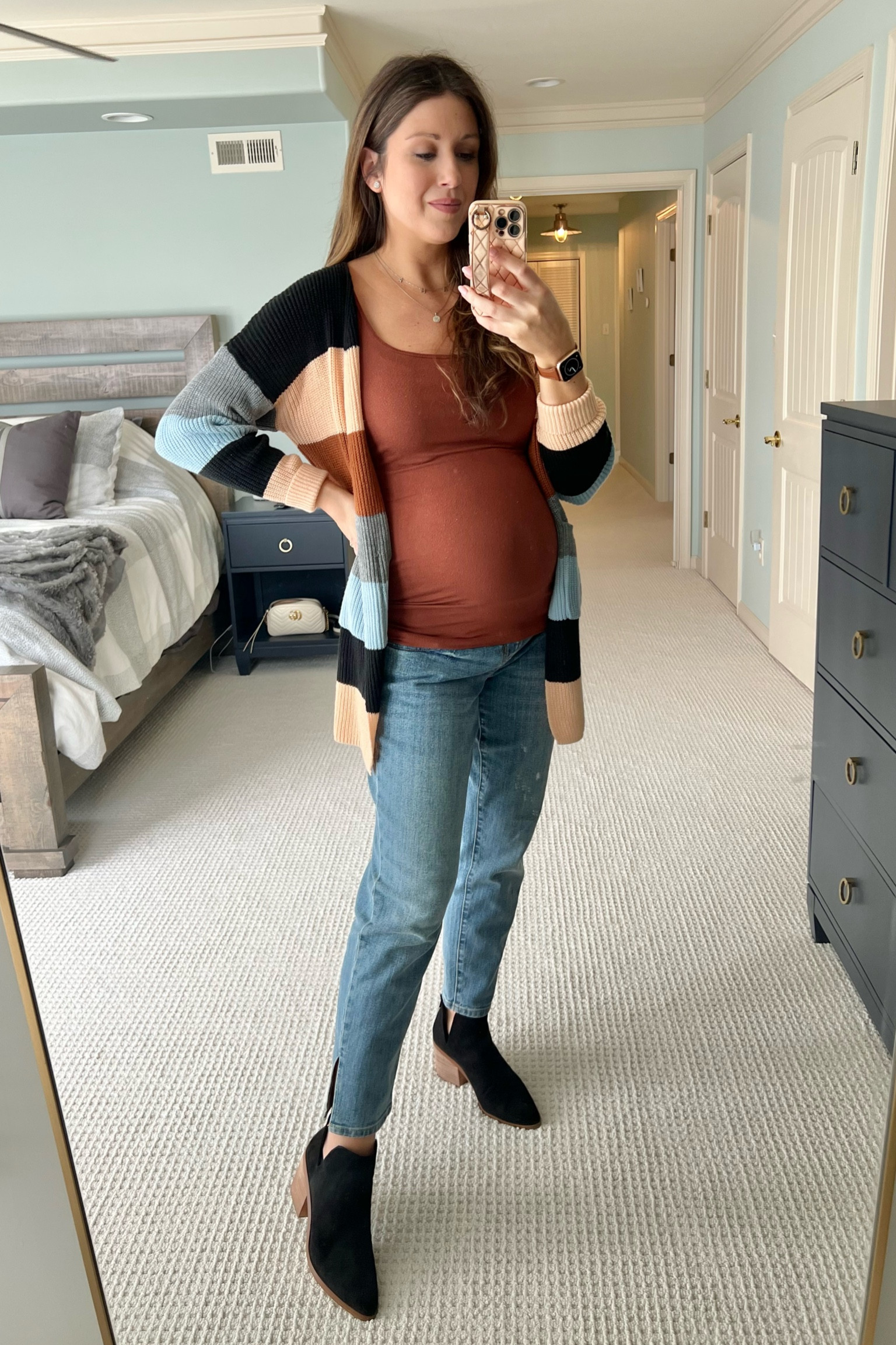 Best maternity jeans, spring maternity jeans, pregnancy jeans, everyday looks, pregnant ootd, bump style, third trimester, second trimester, bump friendly outfits, amazon cardigan, striped cardigan, black booties, neutral outfit, spring cardigan, bump outfit, pregnancy fashion, pregnancy mom jeans, trendy spring jeans 

#LTKbump #LTKFind #LTKunder50