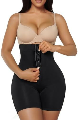 SHAPERX High-Waisted Tummy Control Shapewear for Women Seamless Zip-Up Easy-On Body Shaper Shorts... | Amazon (US)