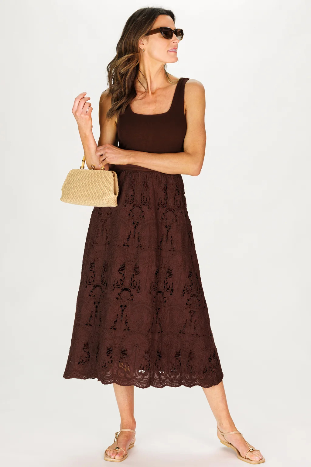 Jada Dress in Palm Island Embroidered Lace | Duffield Lane