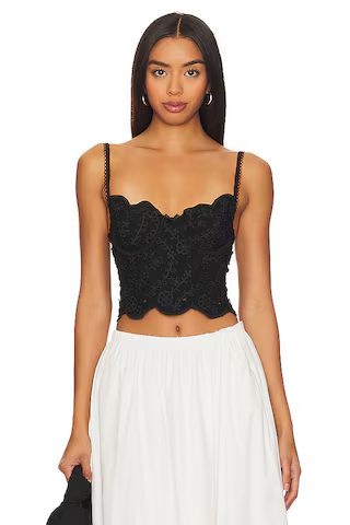 For Love & Lemons Natalia Corset Top in Black from Revolve.com | Revolve Clothing (Global)