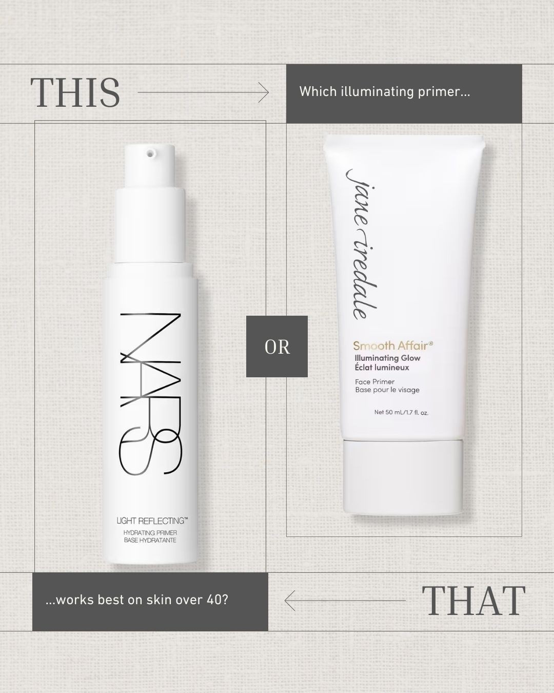 Which one is your favorite illuminated face primer? I tried them both. Honestly partial to NARS #primer #makeup #nars 

#LTKmorningroutine #LTKOver40 #LTKBeauty