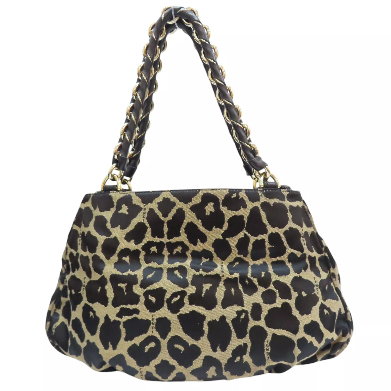 FENDI Leopard Print Shoulder Bag Canvas Black Brown  | eBay | eBay US