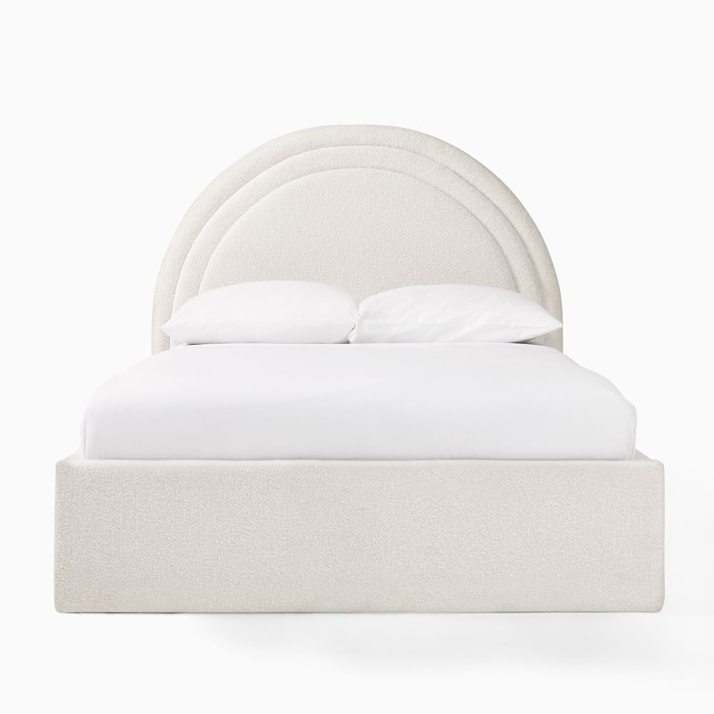 SSS Arched Channel Upholstered Bed, Full, Yarn Dyed Linen Weave Pewter, WE Kids | West Elm (US)
