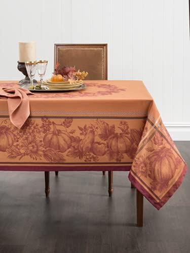 Benson Mills Harvest Royalty Engineered Jacquard Heavyweight Fabric Tablecloth for Thanksgiving, ... | Amazon (US)