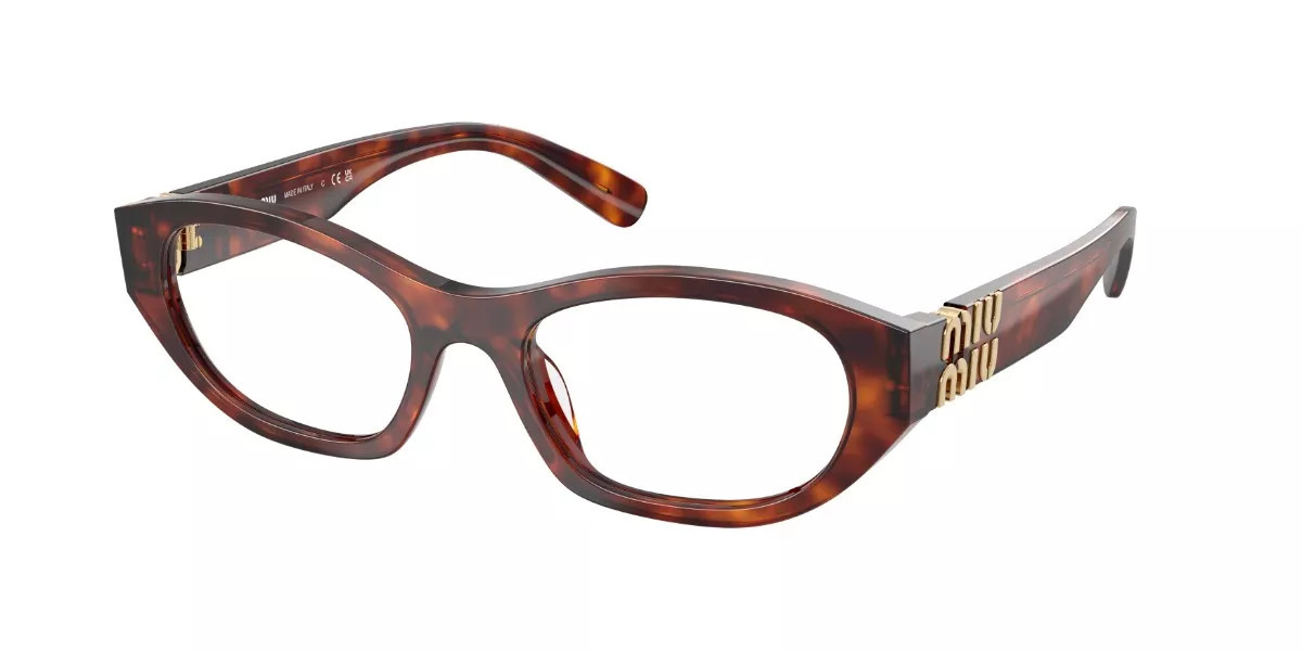 Miu Miu MU03WV 21C1O1 Women's Eyeglasses Tortoiseshell Size 53 - Blue Light Block Available | SmartBuyGlasses Global
