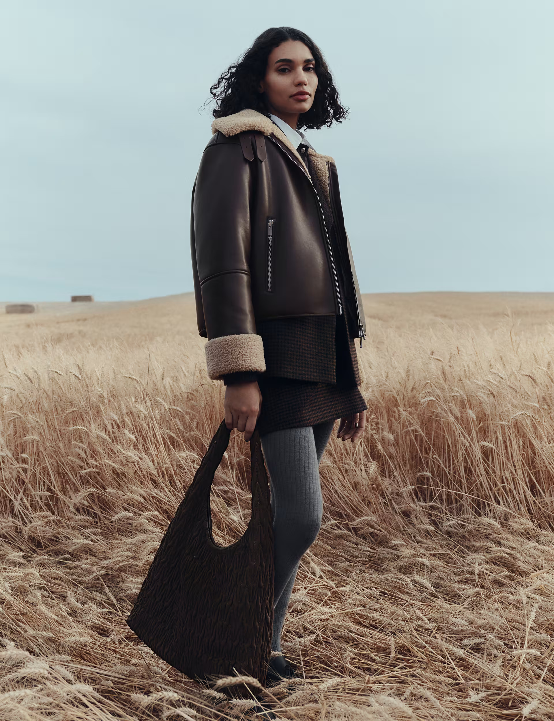 Faux Shearling Buckle Detail Aviator Jacket | Marks & Spencer (UK)