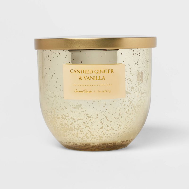 15oz Mercury Glass Candle Candied Ginger & Vanilla Tan - Threshold™ | Target