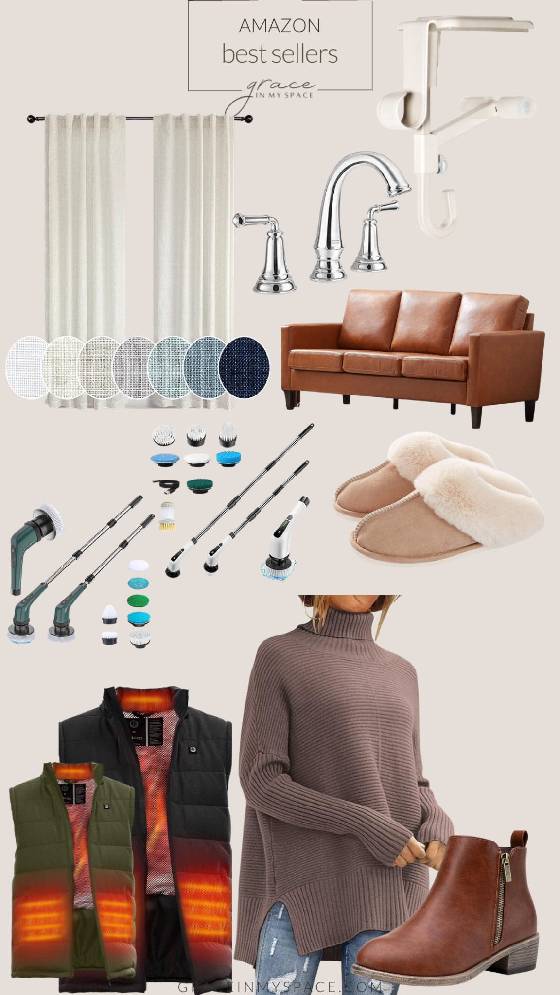 This week's Amazon best sellers has some cozy men's and women's fashion, cute booties and slippers, black out curtains, a beautiful leather sofa, and garland and stocking hanger combo! #holiday2023 #bestsellers #amazon

#LTKhome #LTKfindsunder100 #LTKfindsunder50