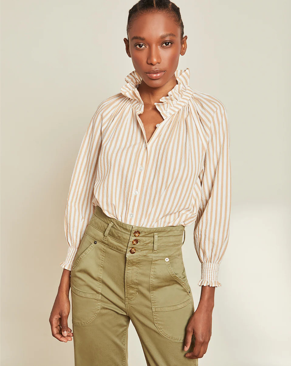 Calisto Seersucker Shirt | Veronica Beard