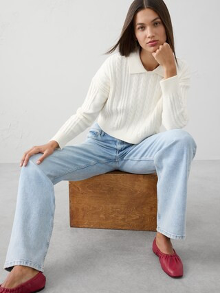 Perfectly Soft Cable Sweater | Banana Republic Factory