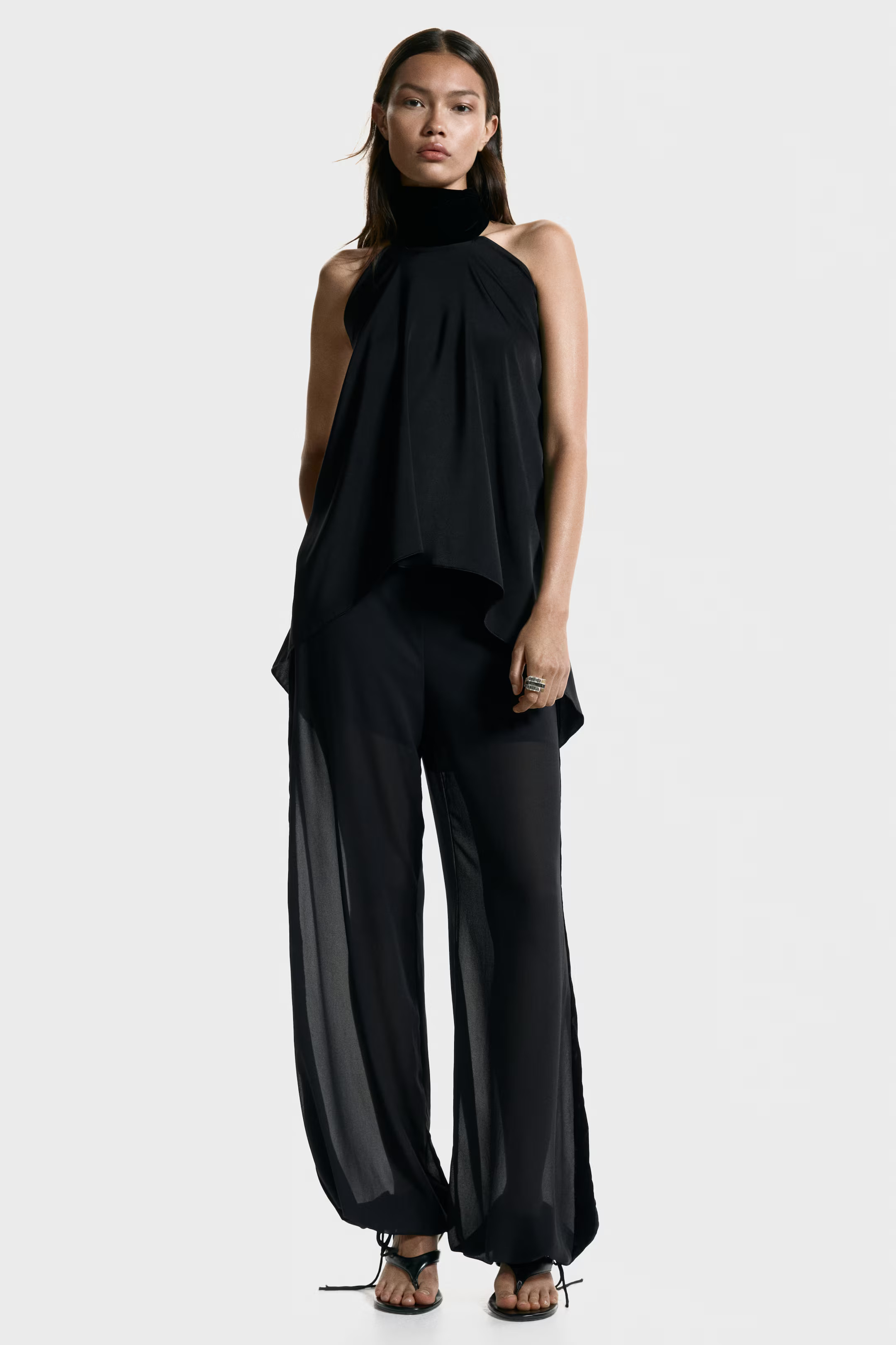 Scarf-Collar Halterneck Top | H&M (US + CA)