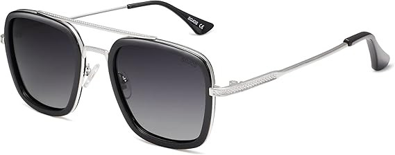 SOJOS Polarized Sunglasses for Men Women Retro Aviator Square Goggle Classic Alloy Frame HERO SJ1... | Amazon (US)