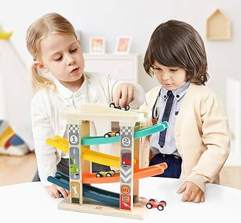 TOP Bright Toddler Wooden Race Track Car Ramp Toys for 1 2 Year Old Baby Motor Skills Race Tracks... | Amazon (US)
