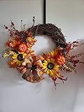 Thanksgiving Wreath,Pilgrims,Autumn Wreath, Unique Wreath,Halloween Wreath, Fall Wreath Front Door,  | Amazon (US)