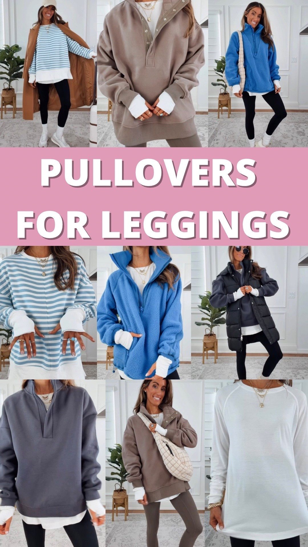 Pullovers for Leggings - wearing a small in the striped pullover and medium in the rest

Amazon finds | Amazon outfits | Amazon pullovers 

#LTKFindsUnder50 #LTKTravel #LTKActive