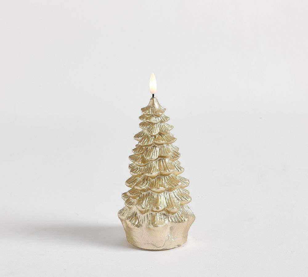 Flameless Tree Candle, Gold 7.5"" Small | Pottery Barn (US)
