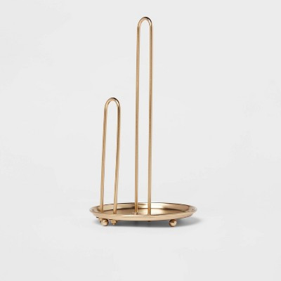 Delavan Collection Metal Wire Paper Towel Holder Gold - Threshold™: Gold Kitchen Accessories, Napkin Holder, Freestanding | Target