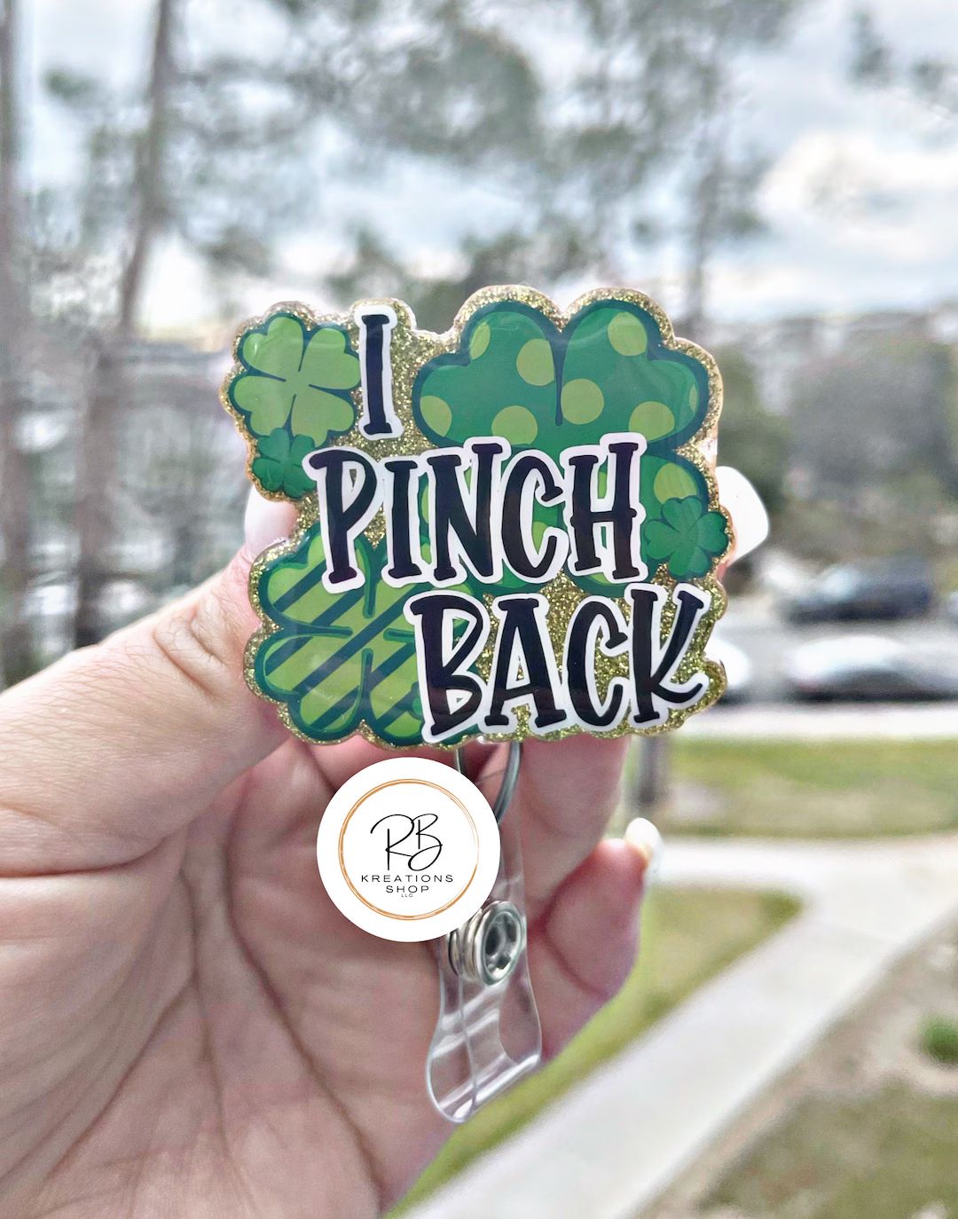 I Pinch Back Badge Reel | Retractable | St. Patricks Badge Holder | St. Pattys Day | Name tag hol... | Etsy (US)