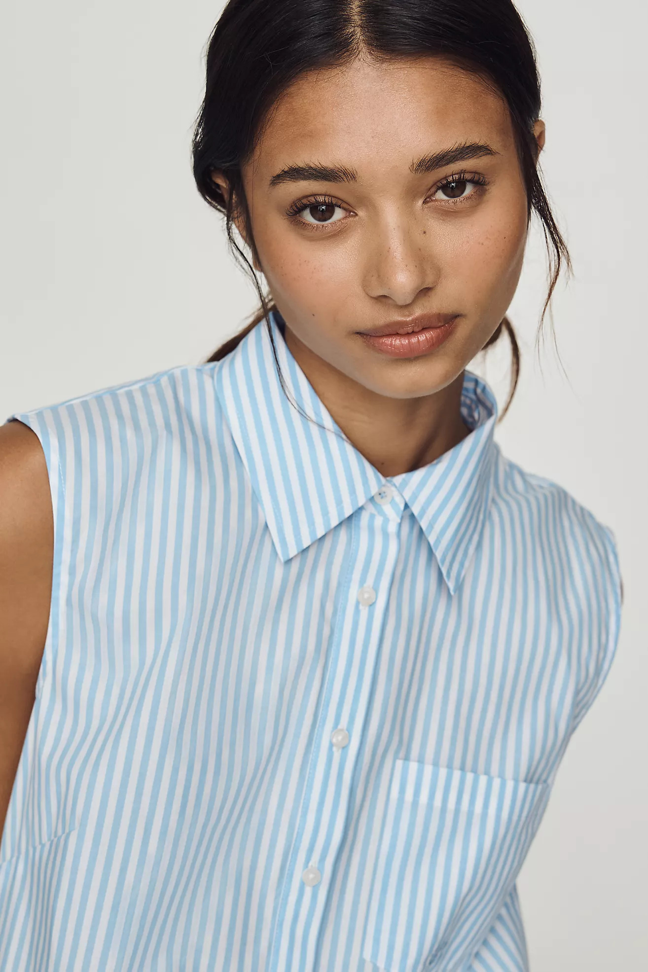 Maeve Cotton Ruffle Buttondown Shirt | Anthropologie (US)